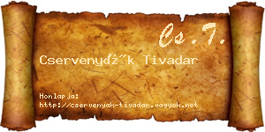 Cservenyák Tivadar névjegykártya